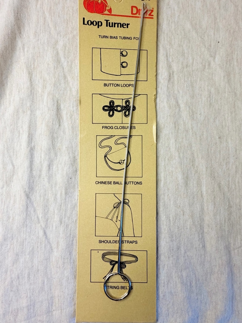 Vintage 1991 Dritz Loop Turner 647 Sewing Tool Original Package NOS Taiwan